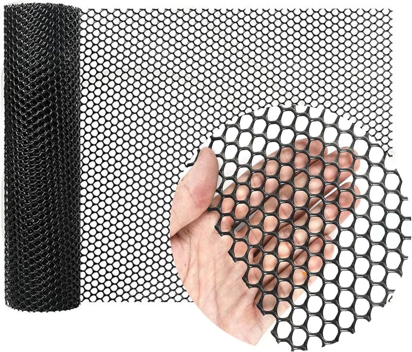Durable Black Plastic Garden Fencing Net - 0.8cm Mesh, 1.5m x 8m - Fall Prevention Balcony Protective Netting for Pets & Chickens