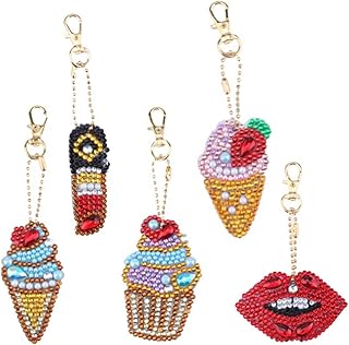 due Gattini (ドゥエガッティーニ) ダイヤモンドアート 手作り キーホルダー キット ビーズ DIY ラインストーン キラキラ 樹脂ビーズ ダイヤモンドペインティング ダイアモンド アート クラフト モザイク プレゼント 工作 制作 幼児 大人 小学生 ハート 動物 恐竜 蝶々 モチーフ チェーン (スイーツ＆コスメ)