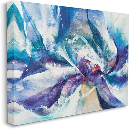 Stupell Industries Escena subacuática abstracta con detalles azules y morados, diseñado por K. Nari lienzo para pared, 16 x 20 pulgadas