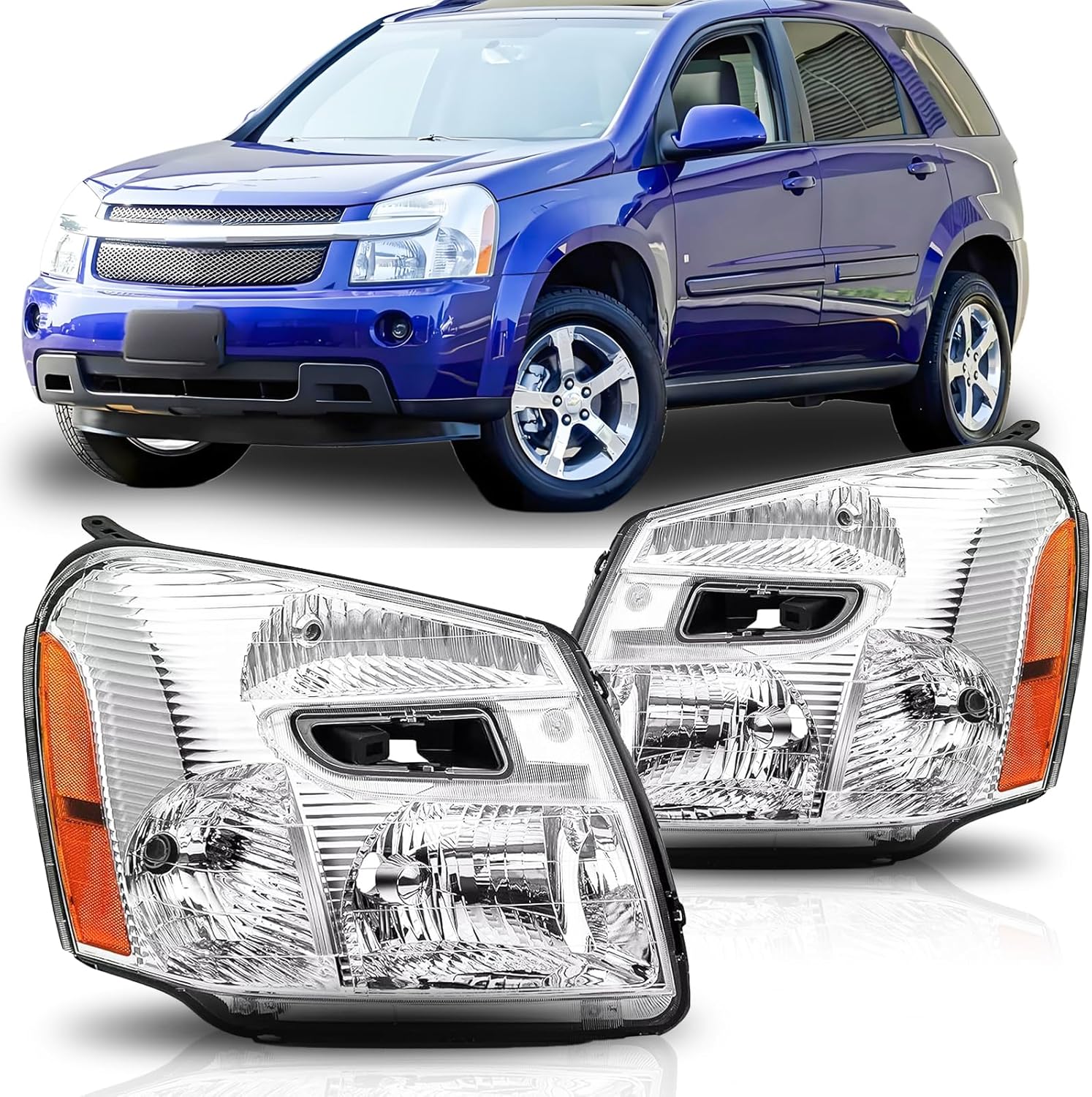 Headlights Assembly Replacement for 2005 2006 2007 2008 2009 Chevy Equinox All Models,Driver & Passenger Side