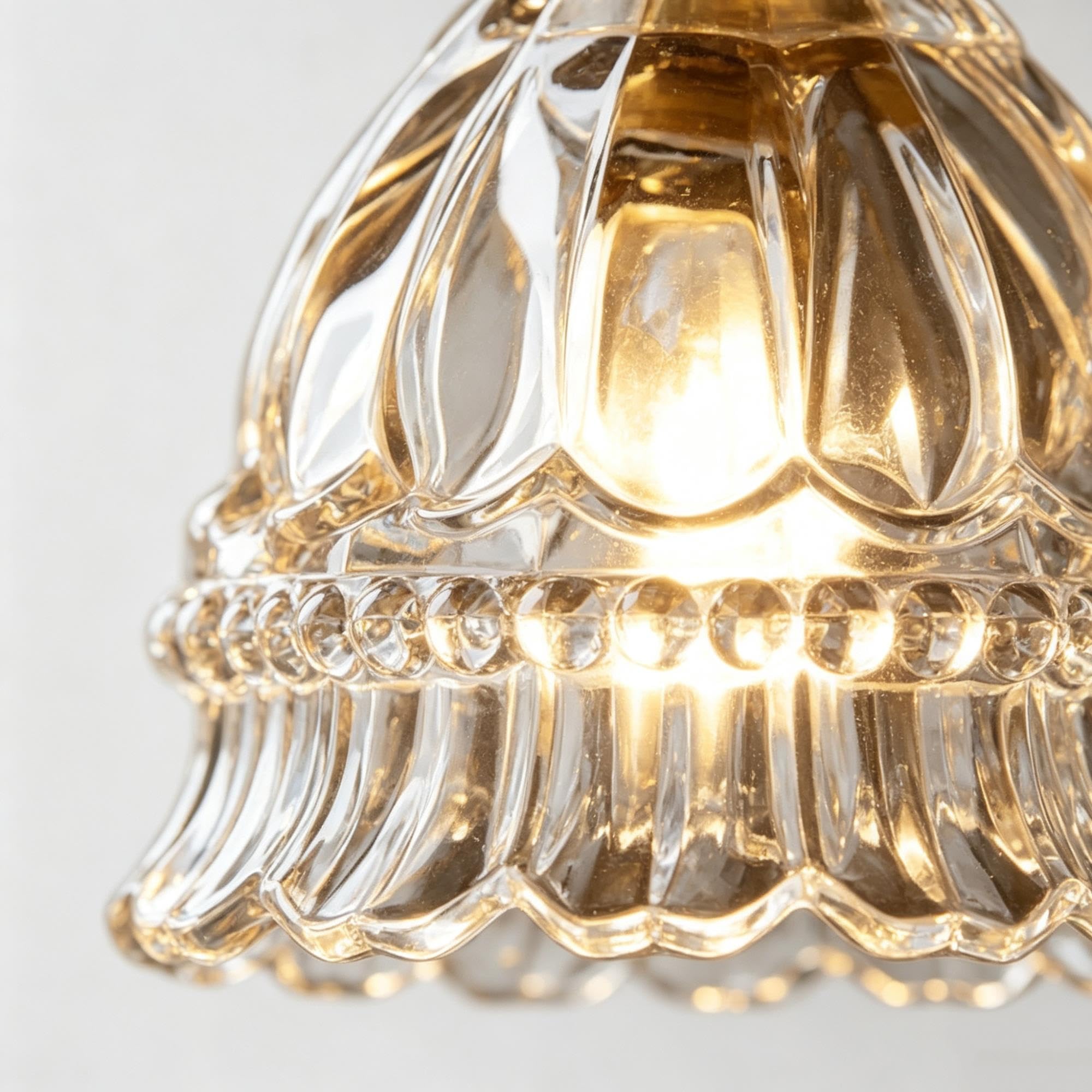 Lampada a sospensione in vetro stile campagna francese vintage floreale
