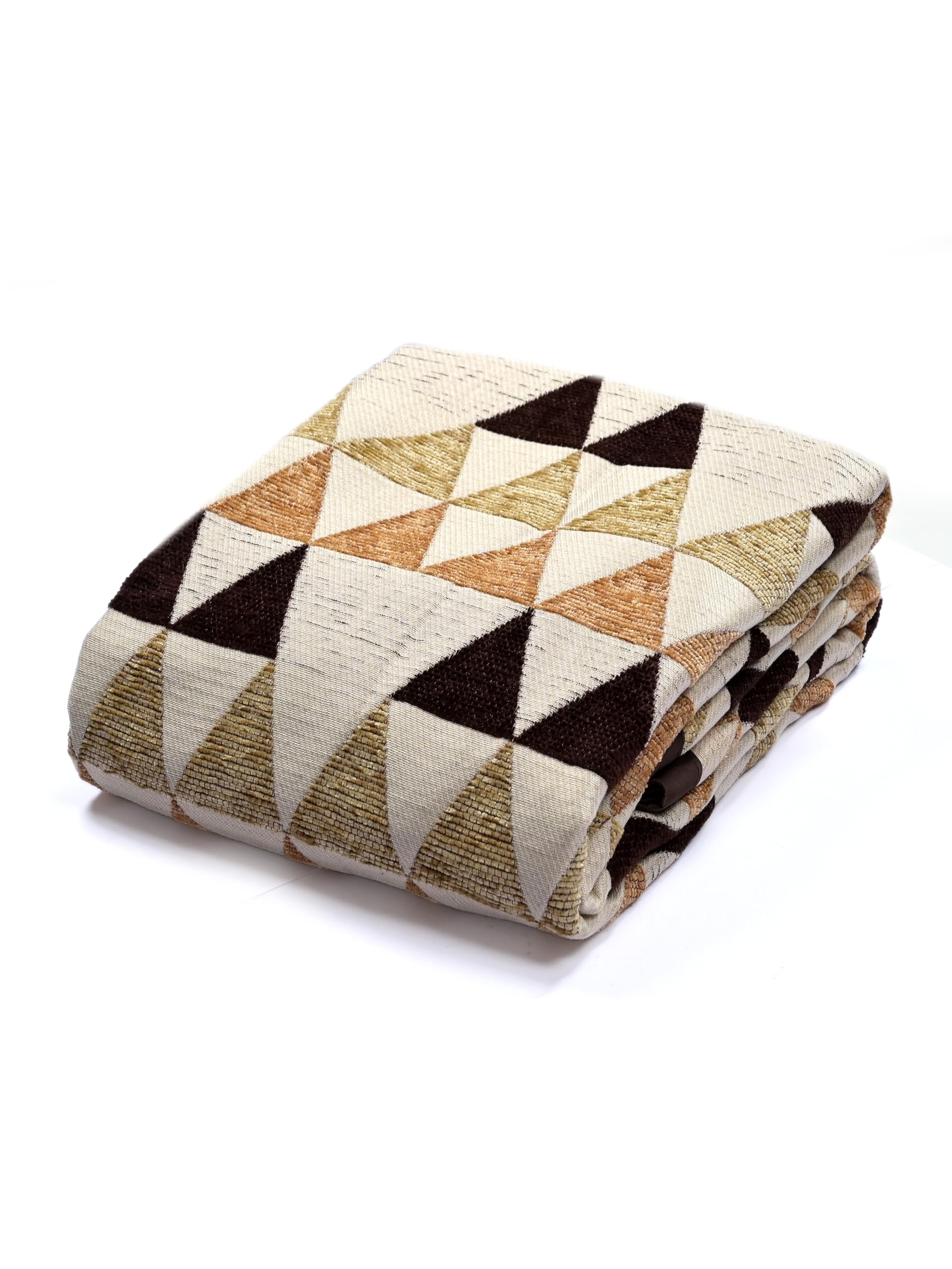 SARAL HOME EASY LIVING Saral Home Chenille 3 Seater Sofa Cover Throw (Brown, 140x210 cm) 2