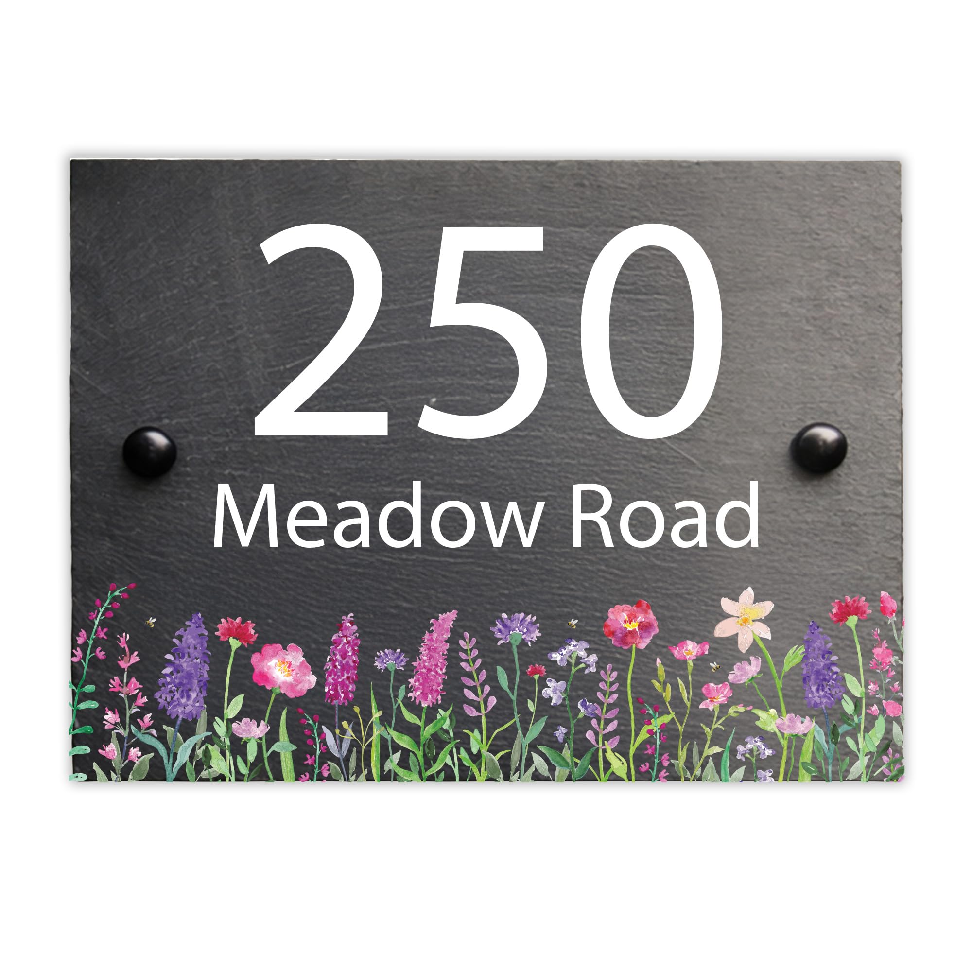 Personalised slate house number plaque - Custom door number sign (Modern Font)