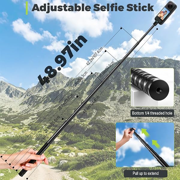 Support Moto pour Insta360 X5 X4, Kit de Montage sur Guidon de Vélo avec Perche Selfie Invisible 120cm et Double Pince Accessoire pour Insta 360 X5 X4 X3 ONE X2 GoPro Hero 13 12 DJI Osmo Pocket 3 - 3