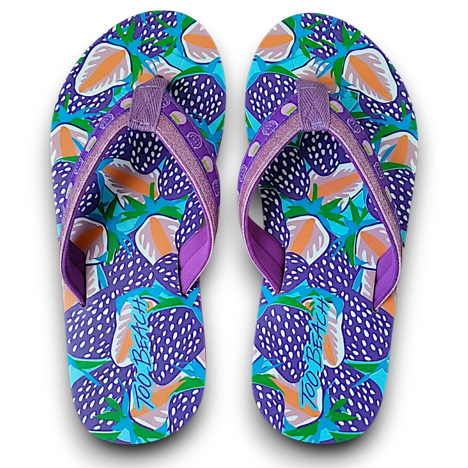 Tongs Fille Luxe Fraises Violettes Semelles Épaisses Confort Antidérapantes Plage Piscine Été Tailles 28-34