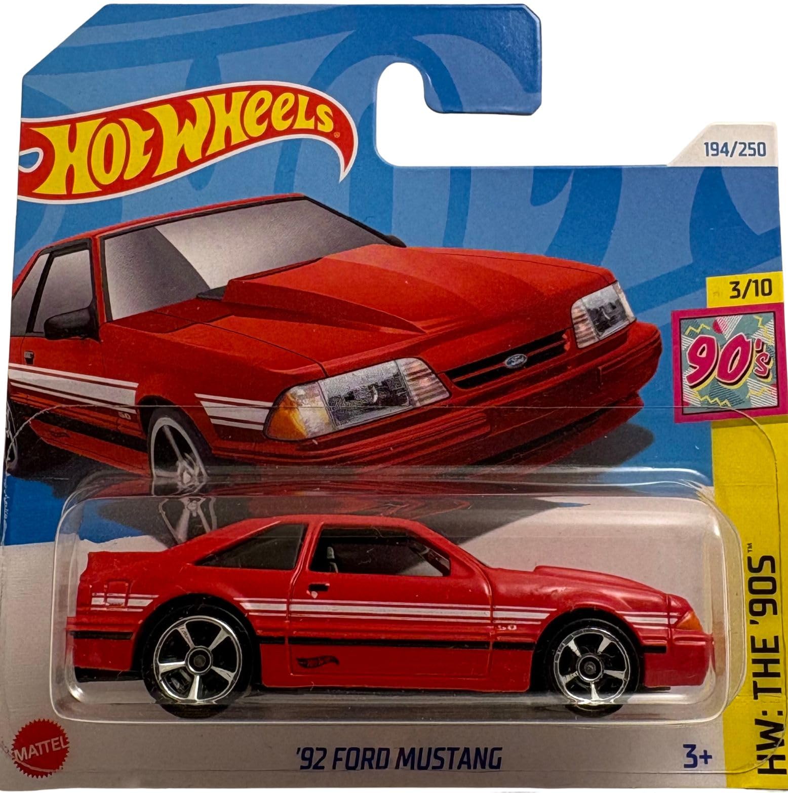 Hot Wheels '92 Ford Mustang Red HTB05 - Licensed Ford Model - HW The '90s 3/10 (194/250) 2024 - 1:64