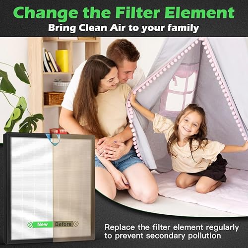 Miniatura 7 de Cokwair Vital 200S - Filtro de repuesto para purificador de aire LEVOIT, prefiltro de nailon 3 en 1 H13 HEPA, filtro de carbón activado, paquete de