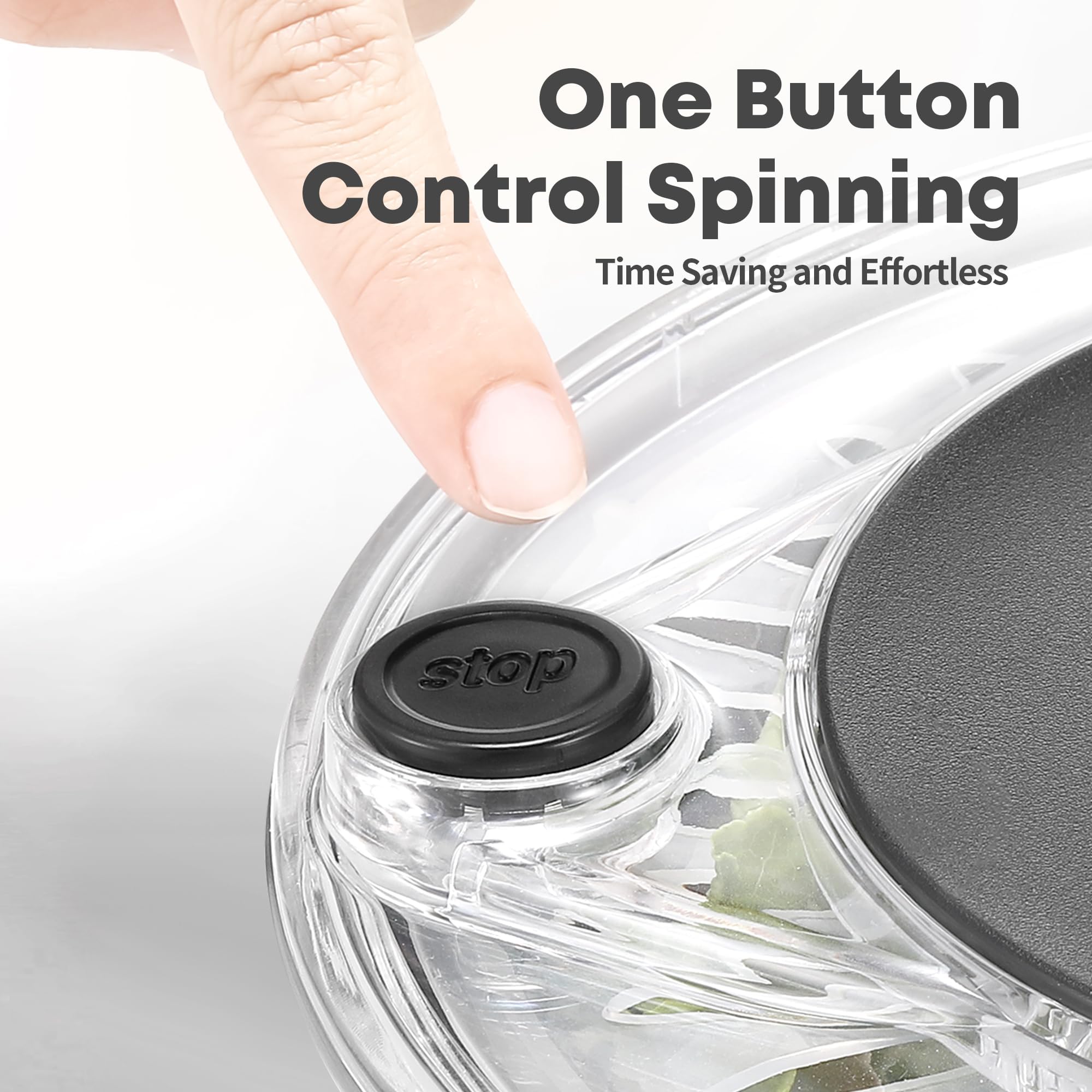 SveBake 5L Salad Spinner in Acciaio Inox con Pulsante di Arresto, Centrifuga per Verdure Senza BPA, Coperchio Trasparente e Foro di Scolo, Fondo Antiscivolo, Salad Spinner Lavabile in Lavastoviglie