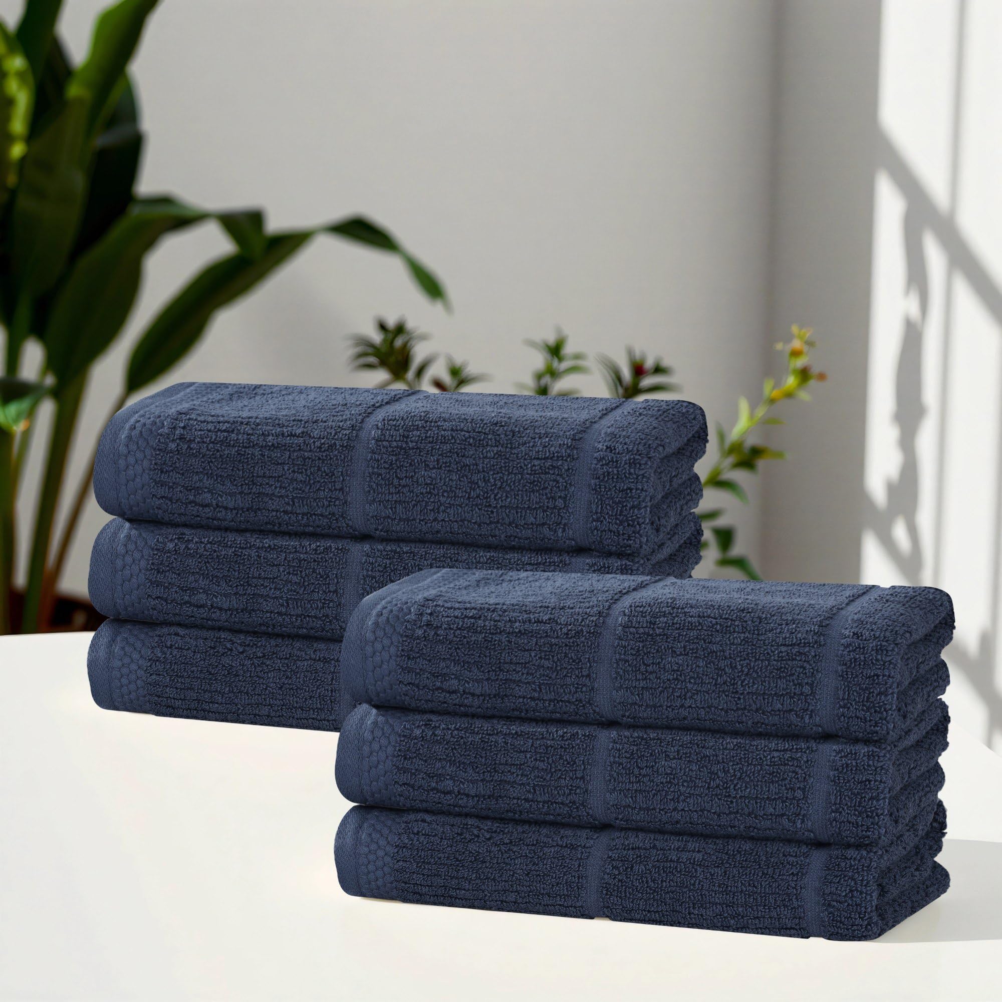 Toallas de algodón de peso medio Milo Smart Twist con elegante textura acanalada de felpa