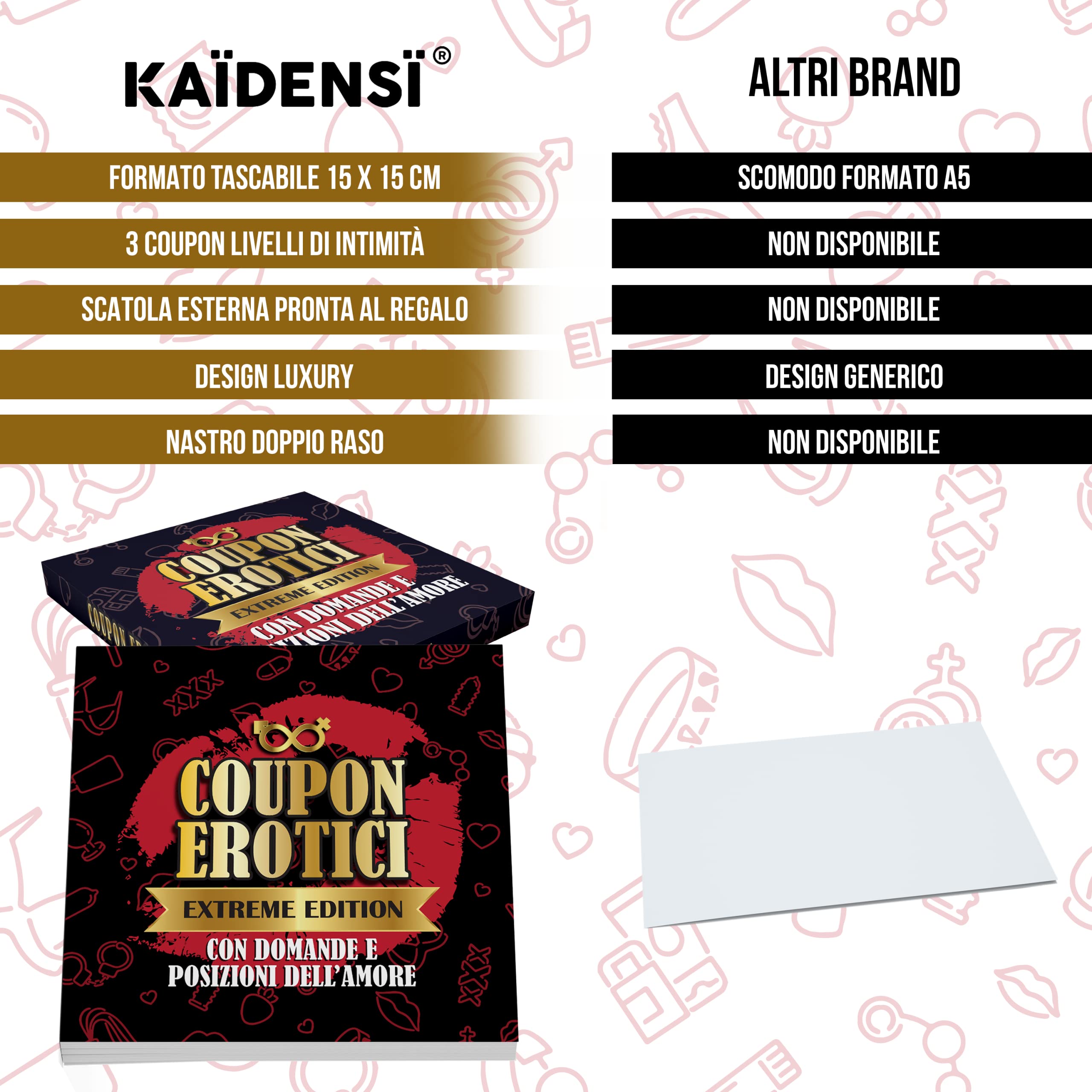 KAÏDENSÏ Idee Regalo San Valentino per Lui 2026-52 Coupon dell’Amore per Lui Lei