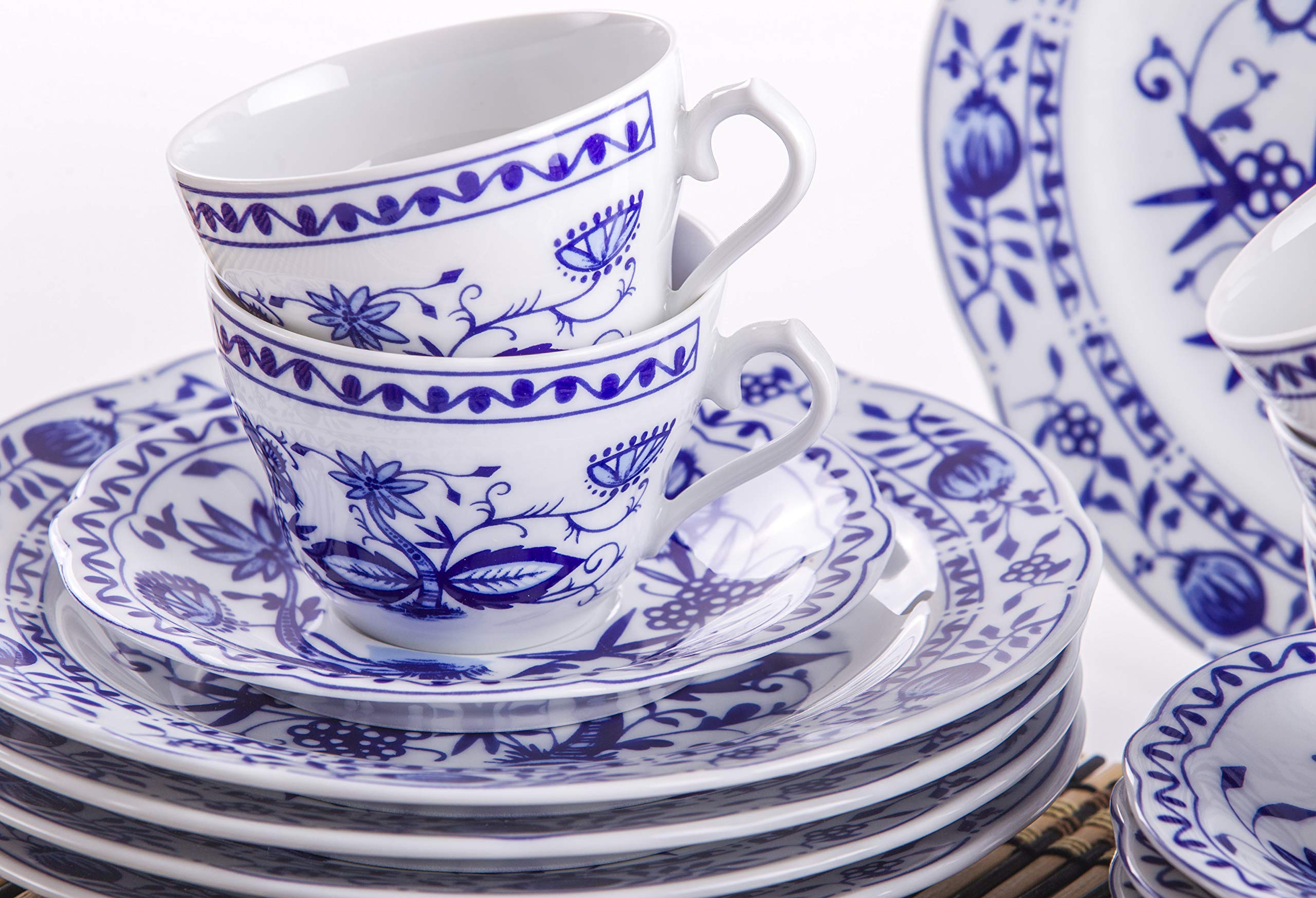 KAHLA 170290A72067C Rossella Zwiebelmuster Kaffeeservice 18tlg. | Kaffeeset für 6 Personen mit Zwiebelmuster Dekor aus Porzellan