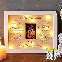 Vista 11 de WOODEXPE Regalo de condolencias de 8 x 10 pulgadas, caja de sombra conmemorativa LED de recuerdo, marco de fotos, regalos conmemorativos