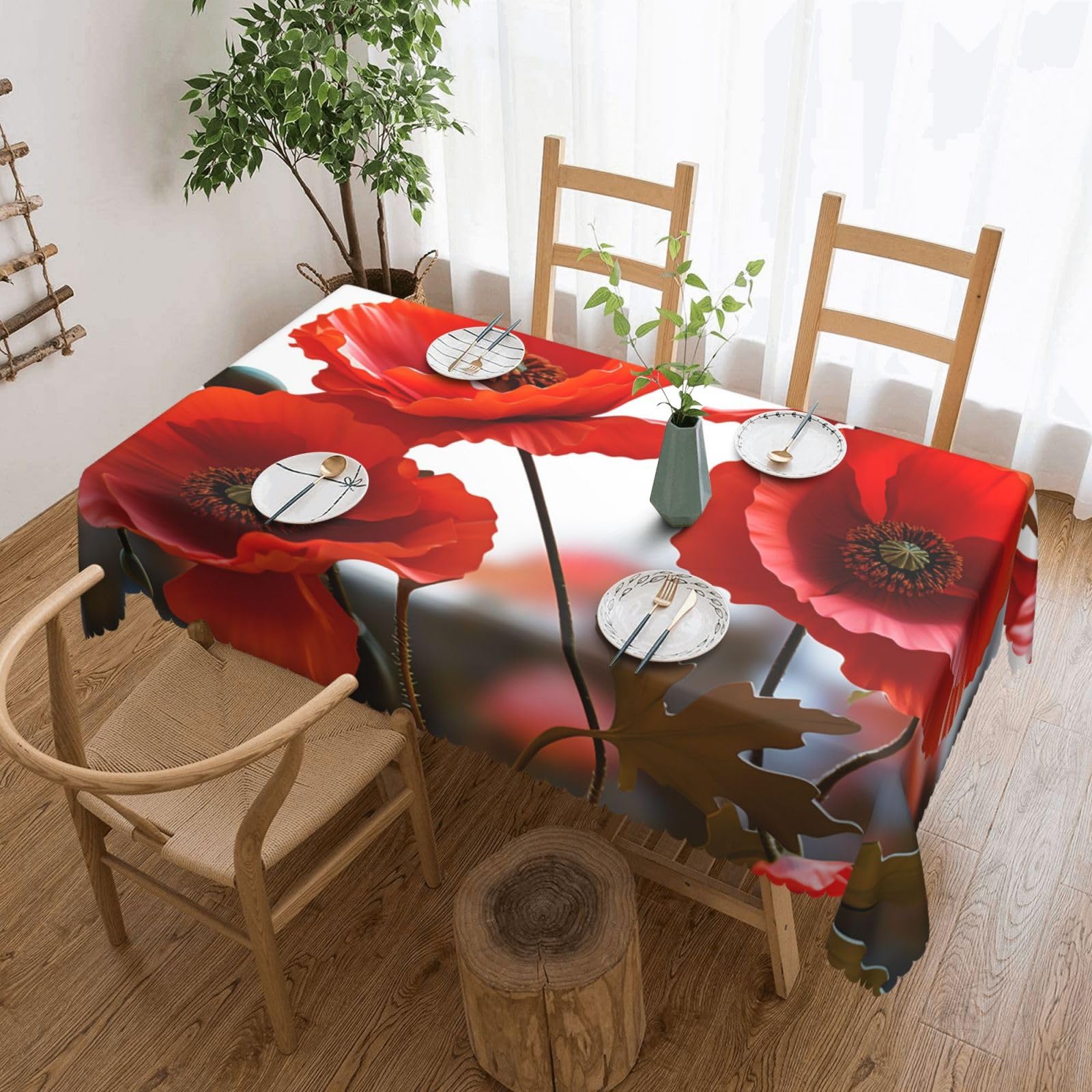 FodPand Flowers Vivid Petals Tablecloths for Rectangle Tables 54 x 72 Inch - Reusable Washable Dining Table Clothes - Stain and Wrinkle Resistant Decorative Fabric Table Cover for Wedding Party