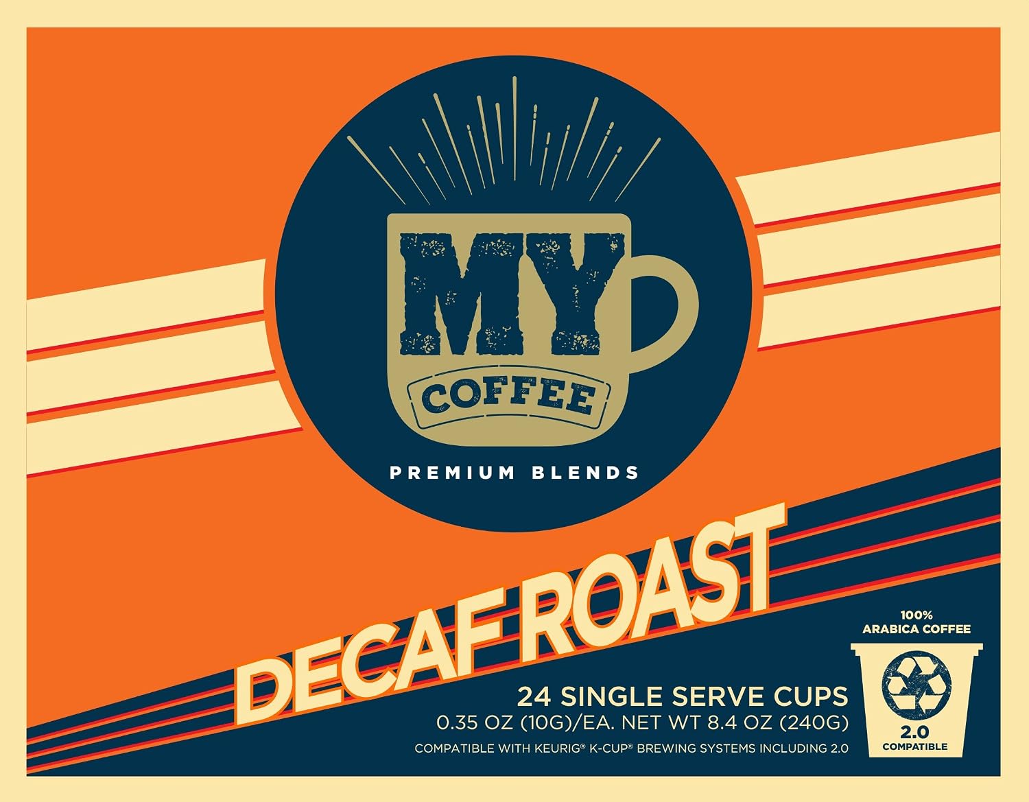 My Coffee Single Serve Coffee Pods, Decaf Dark Roast, 100 Count