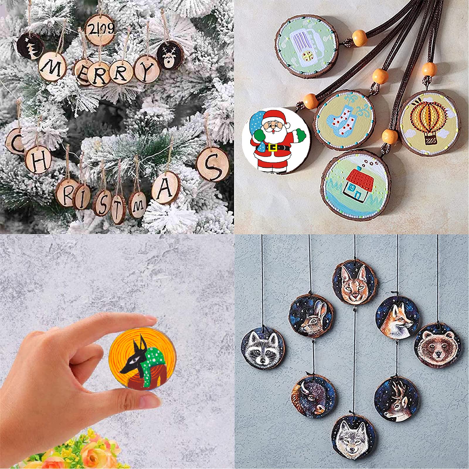 50 Fette Di Legno Naturali 30mm - Dischetti Per Artigianato Fai Da Te | Decorazioni Natalizie E Nuziali - Foto 13