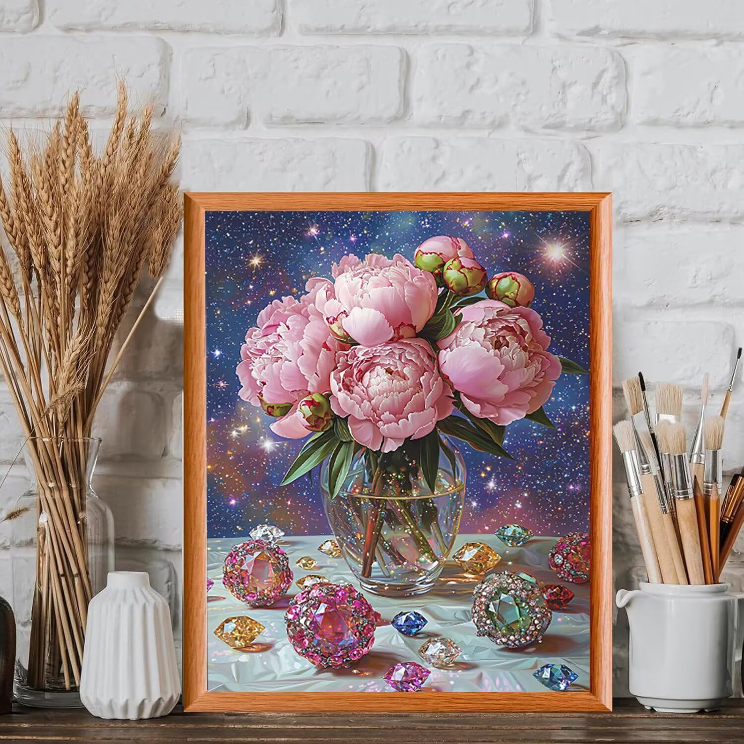 Pivoine sous le ciel étoilé Peinture Numero Adulte Kits, 80x100cm m-1018