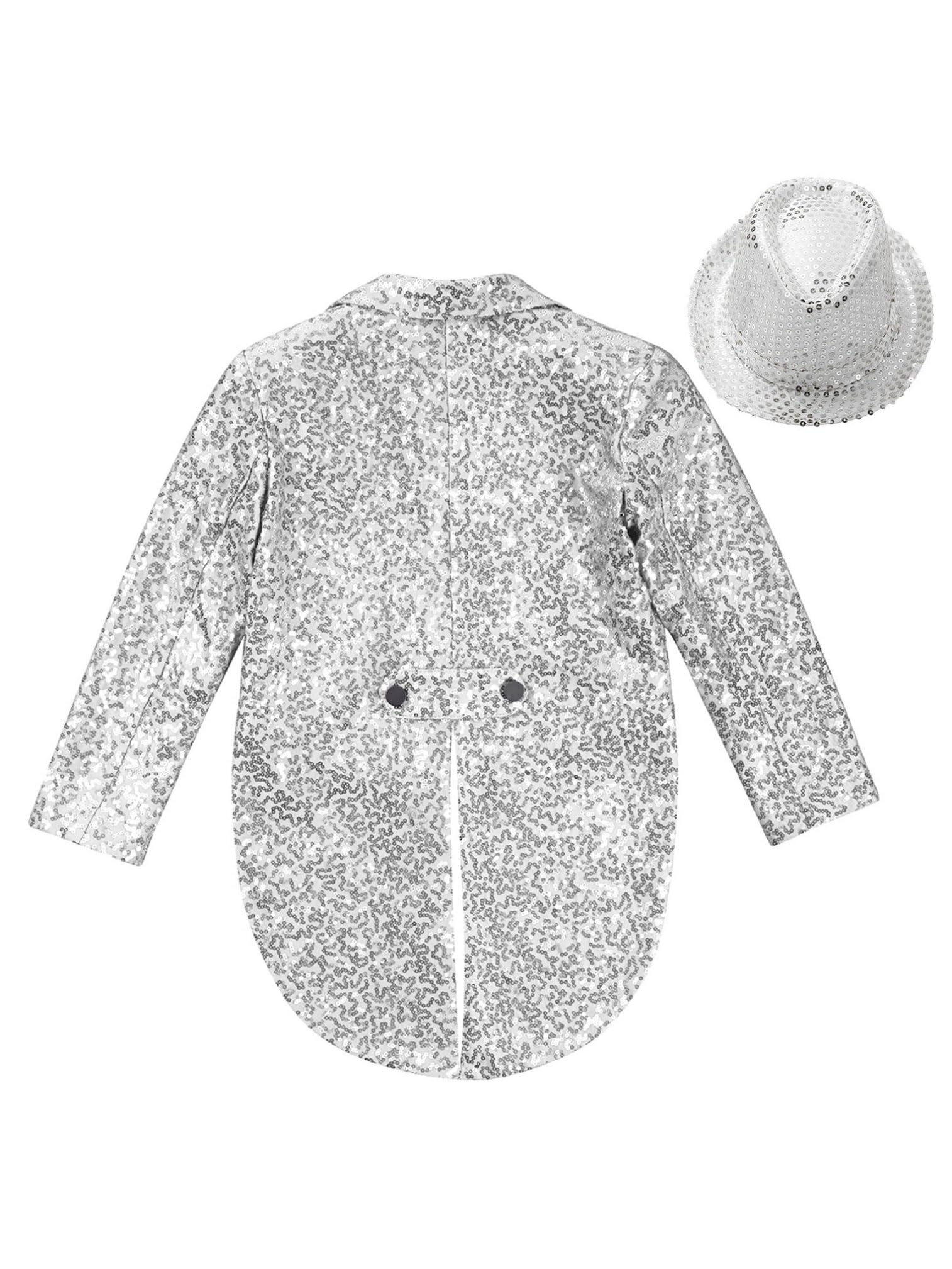 ranrann Tailcoat da Domatore Circo Ringmaster Circus Bambini Ragazzi Blazer da Showman Mago Cappotto con Cappello Costume Cosplay di Halloween Mascherata Carnevale