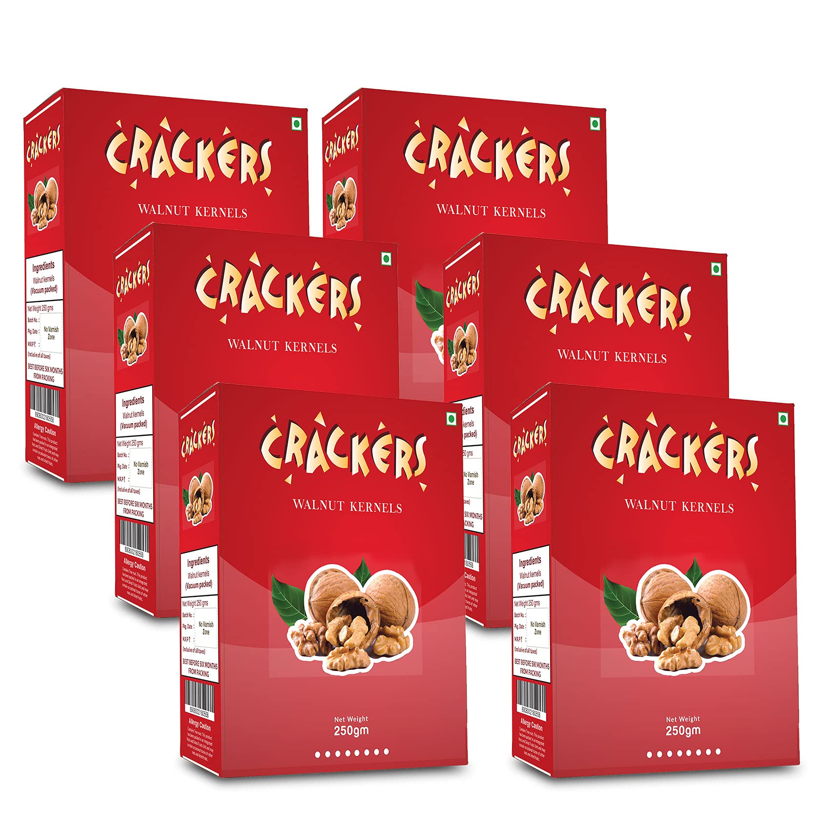 Go Crackers Kashmiri Brown Halves Walnuts Kernels Without Shell, 1500g (Pack of 6)-image-30