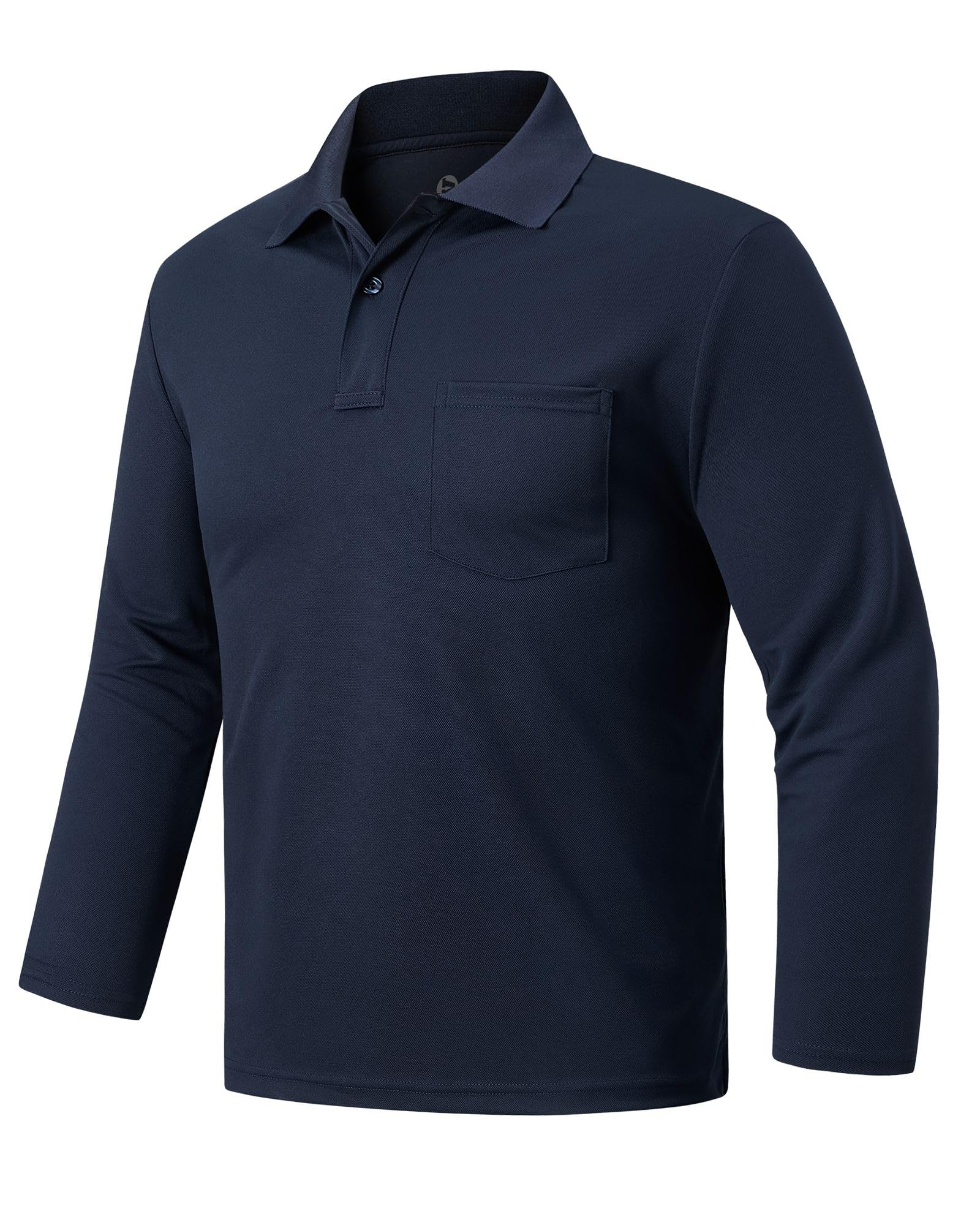 Outdoor Ventures Herren Poloshirt Langarm UPF50+ Sonnenschutz UV Schutz Polohemd Golf Sports T Shirts für Männer Leichtes Atmungsaktiv Poloshirts Casual Polo Tops zum Tennis