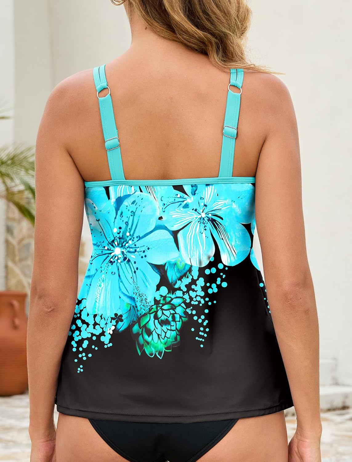HUSKARY Tankini Tops for Women Loose Fit Modest Bathing Suits Flowy Swim Top No Bottom - Image 4