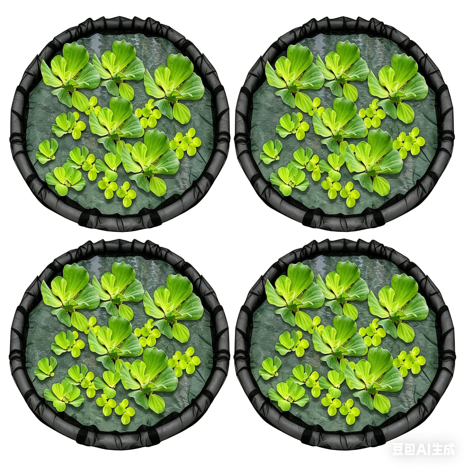4pcs Floating Island Plant Protector Pond Baskets with Fine Mesh Round Floating Flora Fish Barrier for Ponds Enhances Water Features While Protecting Aquatic Flora from Fish Black 17.7inch