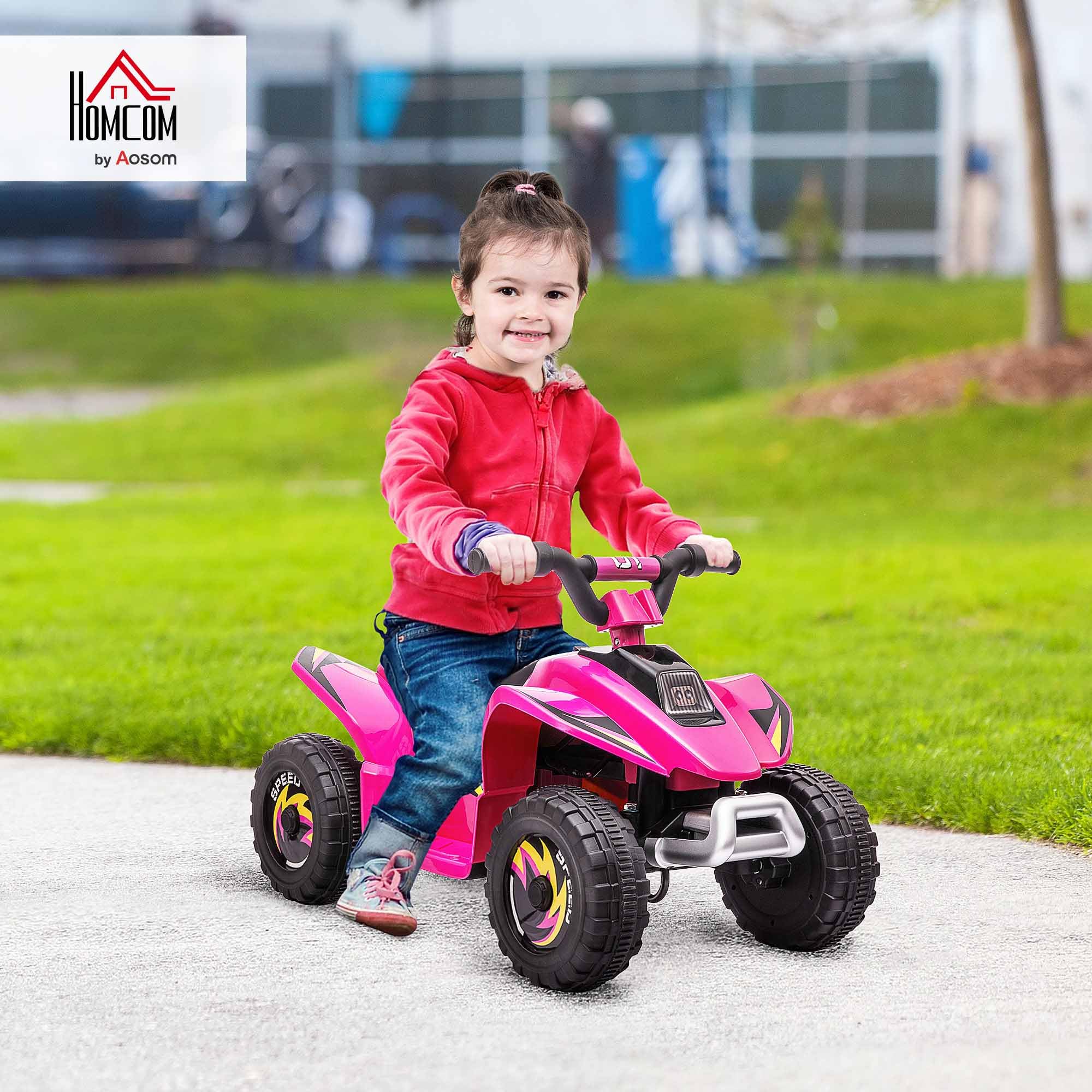 HOMCOM Elektryczny Quad dla dzieci 18-36 miesięcy, 6 V, akumulator z przednim i tylnym biegiem Maks. obciążenie 20 kg 72 x 40 x 45,5 cm różowy