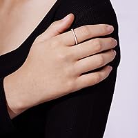 Vista 48 de Yaxa Essentials Anillo de plata de ley chapada en platino o oro con circonita cúbica redonda de elementos infinitos