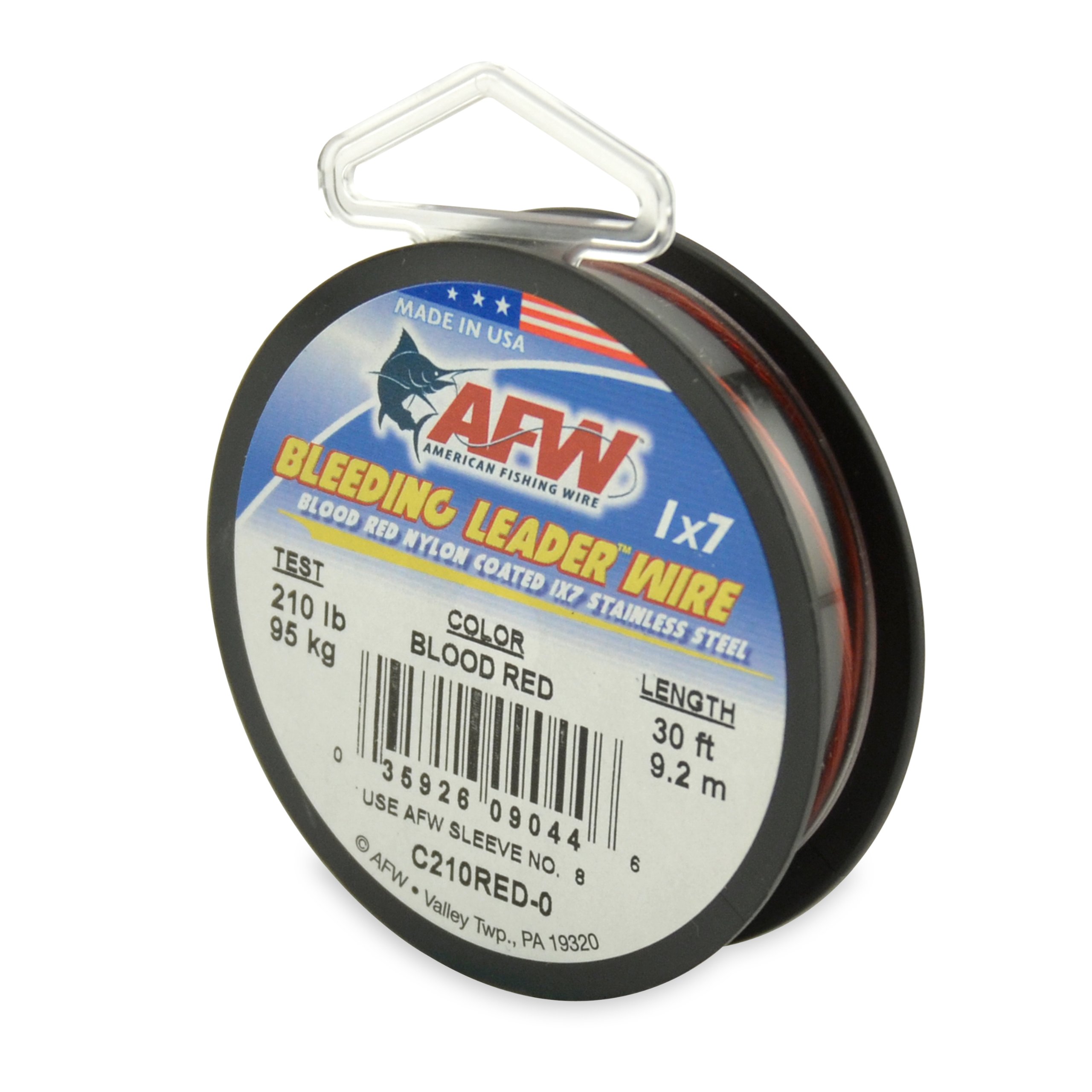 American Fishing Wire Bleeding Leader Blood Red Nylon Coated 1x7 Stainless Steel Leader Wire