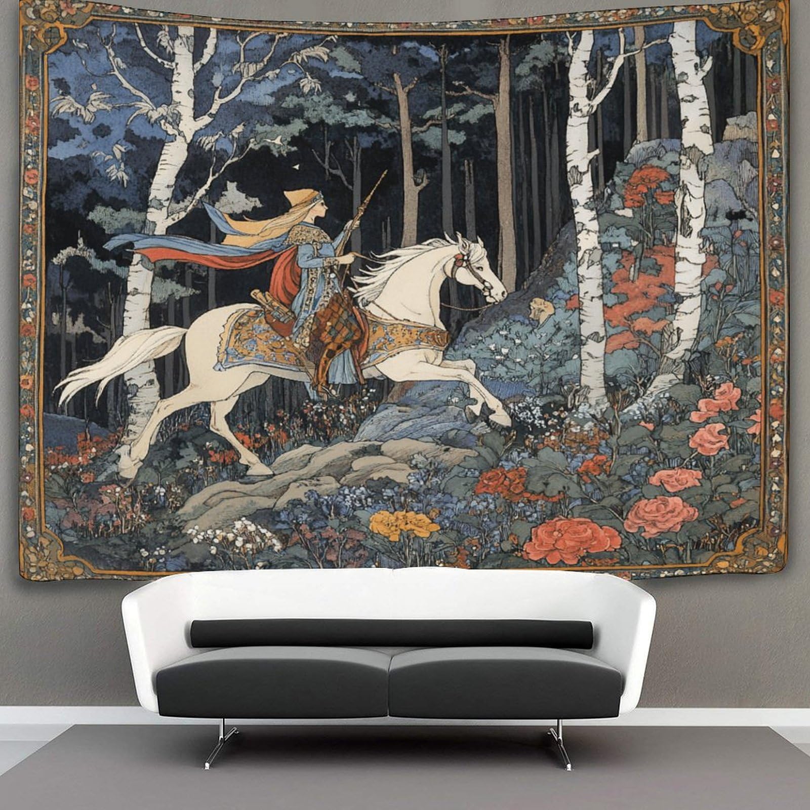 Kaiyun Style-2 Medieval Style Tapestry Knight Wall Hanging Bedroom Home Decor 180Cmx230cm