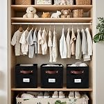 DECOMOMO Boîte de rangement, Cubes de rangement avec étiquettes, Paniers pour étagères Kallax Linge Organisateurs (Cube 10,5x11"/ 6pcs, Noir)