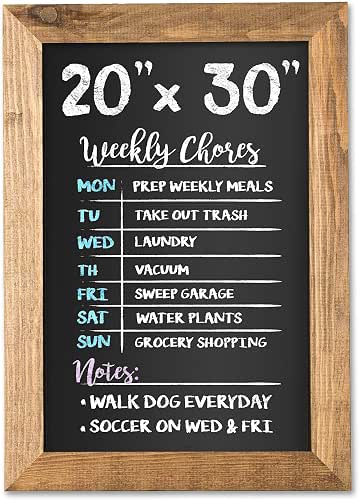 Ilyapa Rustic Wooden Magnetic Kitchen Chalkboard Sign - 20x30 Inch