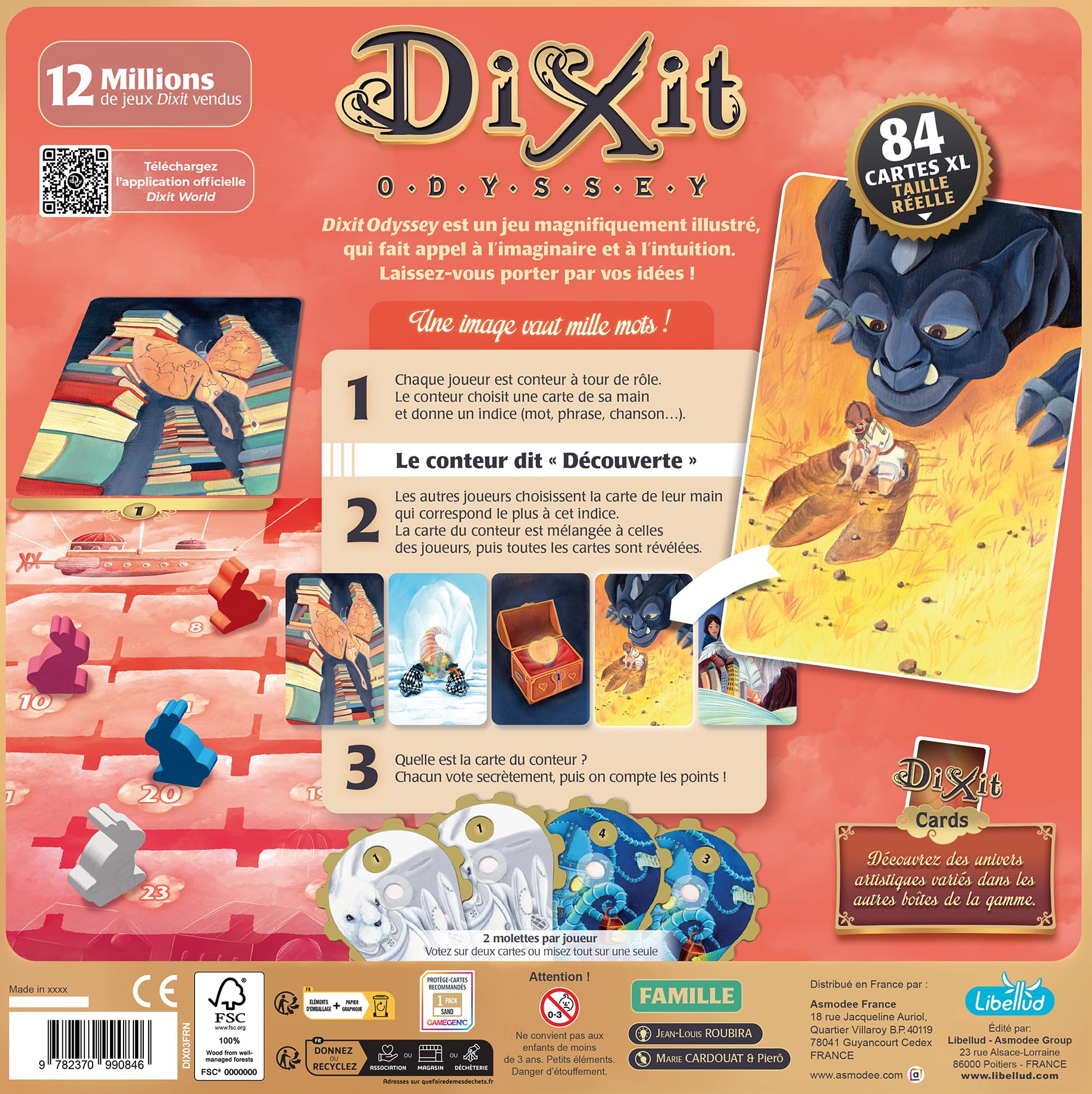 Libellud | Dixit Odyssey (Edition 2022) | Gioco di comunicazione | Età 8+ | 3-12 giocatori | 30 minuti di gioco,Französisch