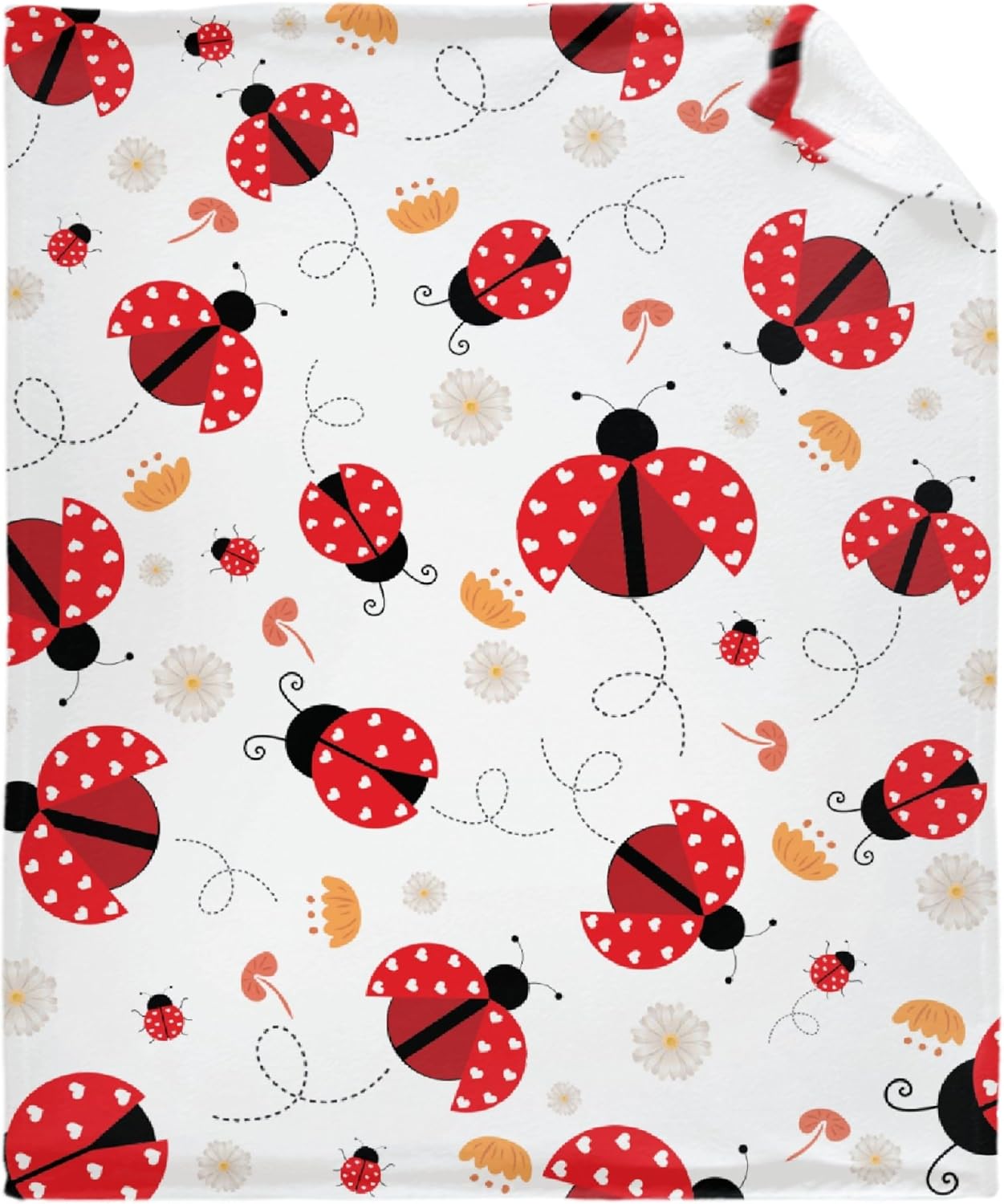 Custom Ladybug Blanket Gifts Super Soft Lightweight Flannel Personalized Blankets Throw for Kids Adult, Suitable for Couch Sofa Bed Travel All Seasons 40"x50" for Kid