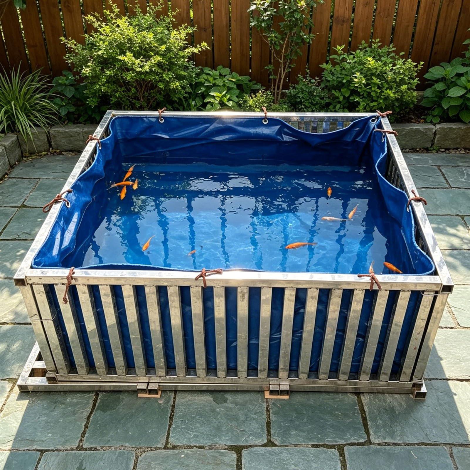 Étang à poissons en toile pliante pour l'irrigation du potager