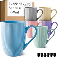 Cosumy Tazze da Caffe - 6 Tazzine Café Moderne Pastello per Macchina Caffè