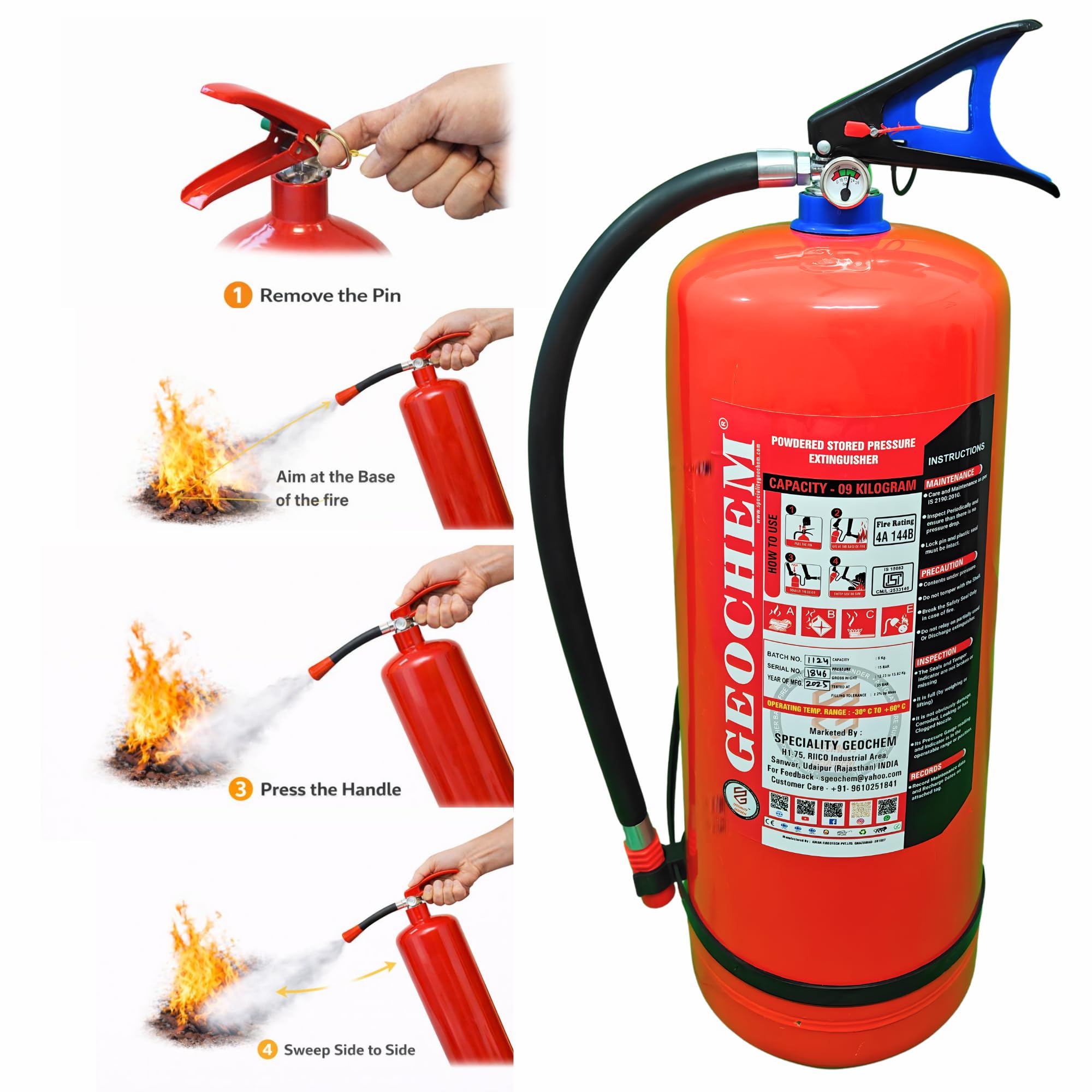 ABC Fire Extinguisher - Portable & ISI Certified -6