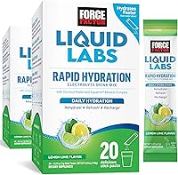 Vista 1 de Paquetes de polvo de electrolitos Force Factor Liquid Labs —Limón y lima— sobres de hidratación para hacer agua con electrolitos con 5 electrolitos