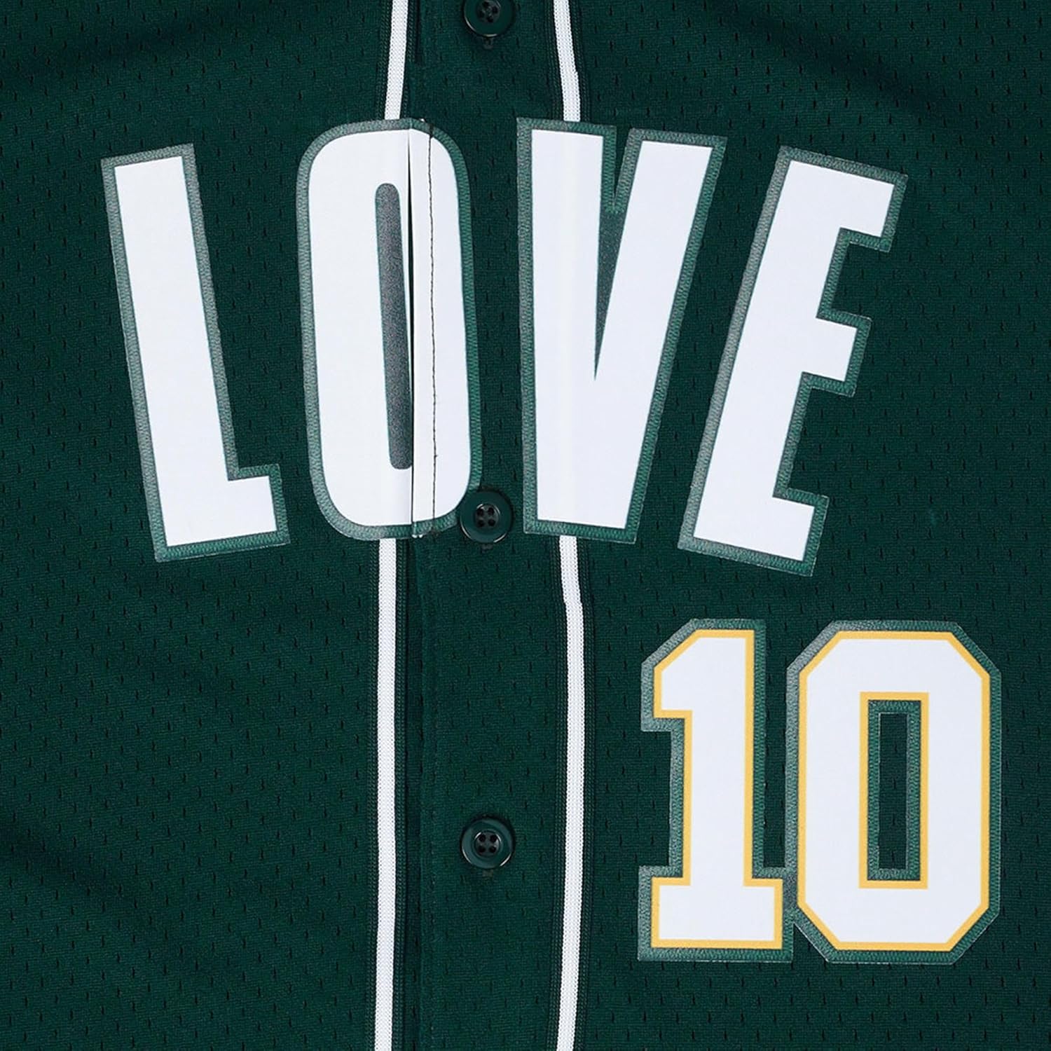 Pro Standard Men's Jordan Love Green Green Bay Packers Player Name & Number Mesh Button-Up Baseball Shirt