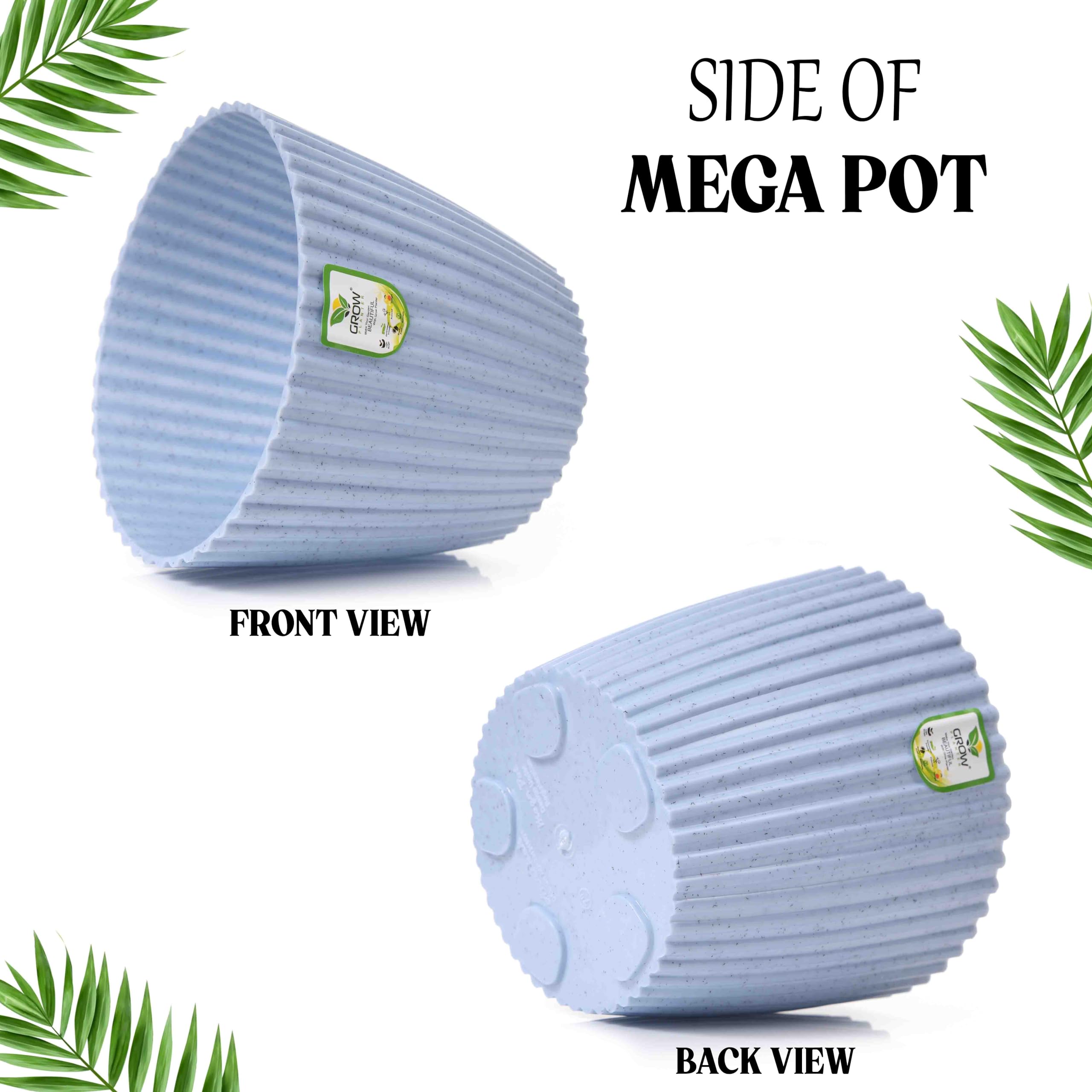 7" Plastic Mega Flower Pots - Pack of 4 -2 7" Plastic Mega Flower Pots - Pack of 4 -2