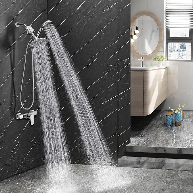 Regadera Ducha Filtrada Dual Luxau Cromo 8" miniatura 2