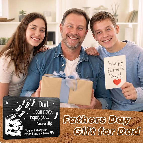 Wallet Card Gift for Dad Birthday Christmas, Stocking Stuffers for Men