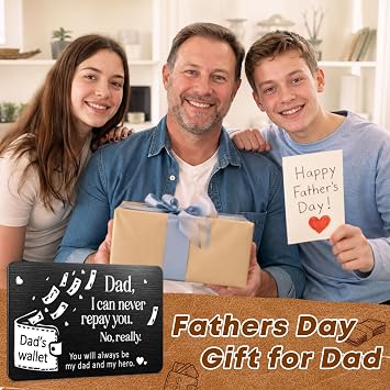 Wallet Card Gift for Dad Birthday Christmas, Stocking Stuffers for Men
