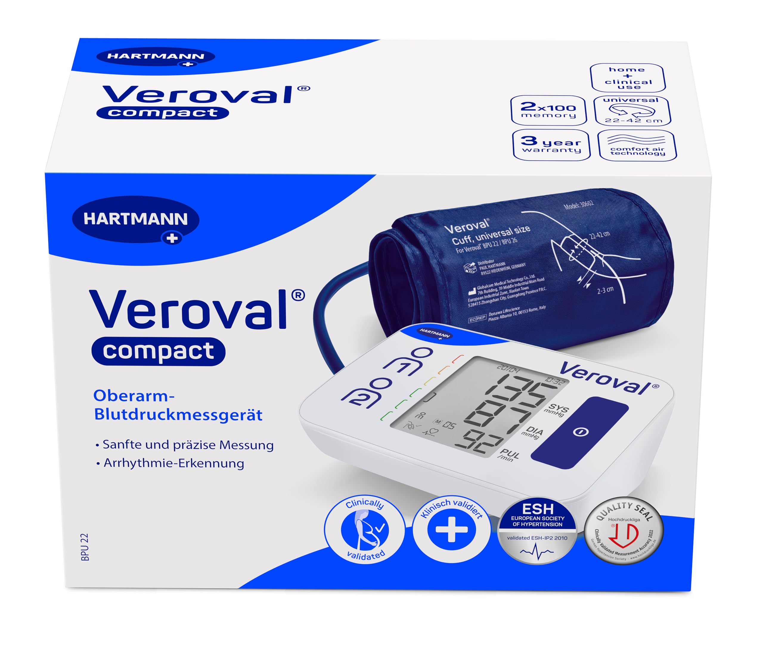 Paul Hartmann Ag Veroval compacto superior del brazo monitor de presión arterial, 1 St