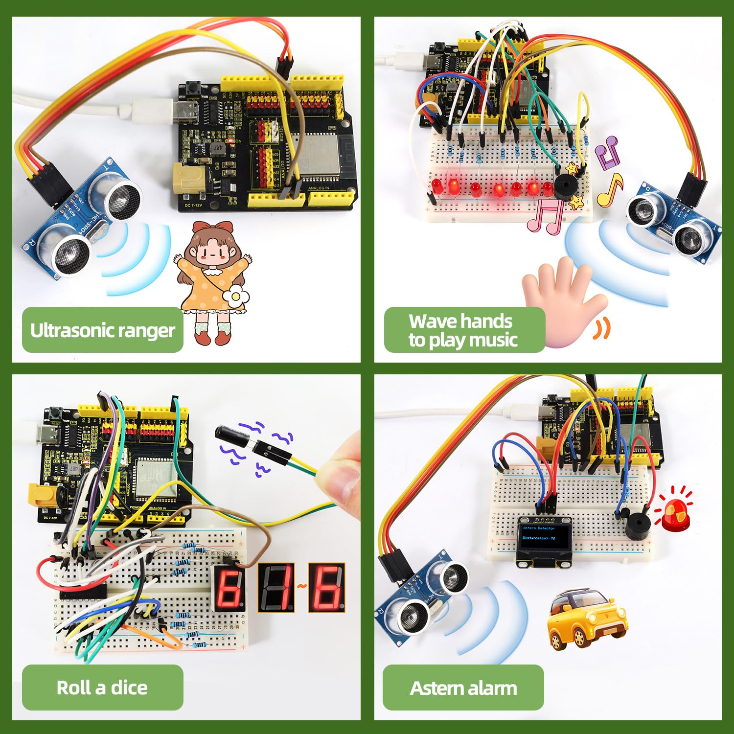 KEYESTUDIO ESP32 Kit di apprendimento IoT con oltre 60 progetti, tutorial Arduino e MicroPython, modulo WiFi Bluetooth, kit completo di componenti elettronici per principianti, produttori ed educatori