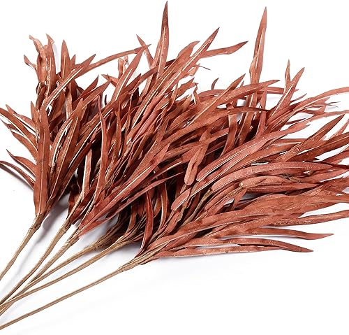 Miniatura 7 de Sggvecsy Ramo de hojas artificiales de otoño, 6 unidades, ramas de otoño, plantas artificiales de otoño para el hogar, jarrón, centros de mesa de