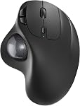 Nulea M501 Wireless Trackball Mouse, Rechargeable Ergonomic, Easy Thumb Control, Precise & Smooth Tracking, 3 Device Connection (Bluetooth or USB Receiver), Compatible for PC, Laptop, Mac(Red)