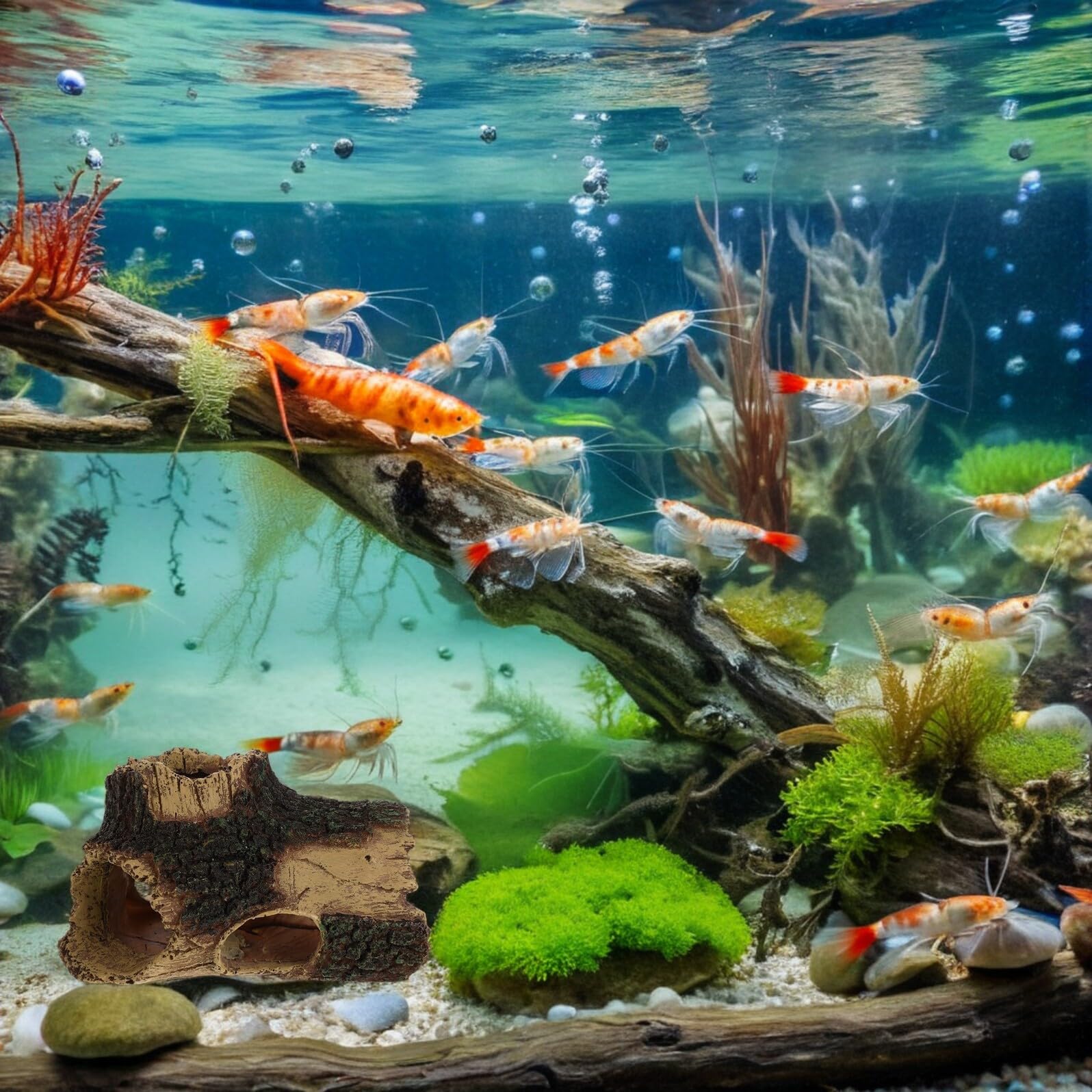 Toddmomy Tronco d Albero in Resina per Acquario Grotta Decorativa per Pesci e Gamberetti Nascondiglio per Acquario Forma di Radice d Albero