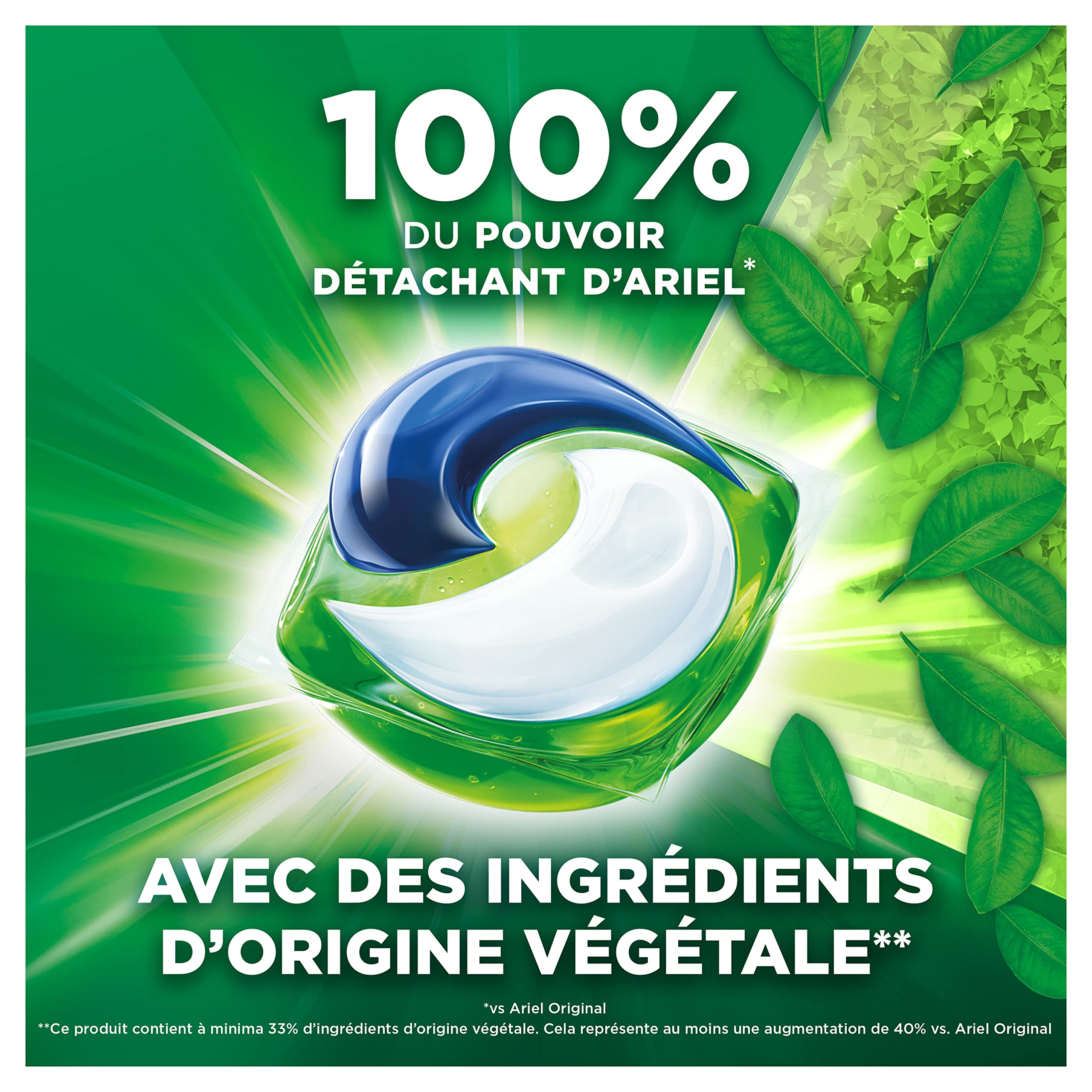 Ariel All-in-1 Pods Lessive Capsules, 92 Lavages, Fraîcheur Avec Une Touche De Citronnelle, 40% D’ingrédients D’origine Végétale En Plus
