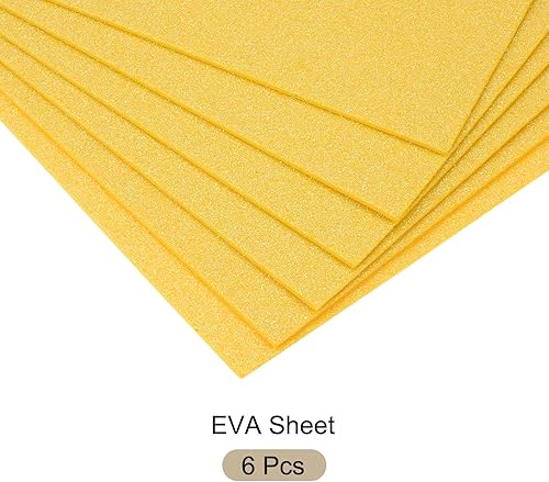 Miniatura 10 de Rebower Hojas de espuma EVA con purpurina, para proyectos de arte y manualidades - 11 x 8 pulgadas de grosor, tono dorado, 6 piezas