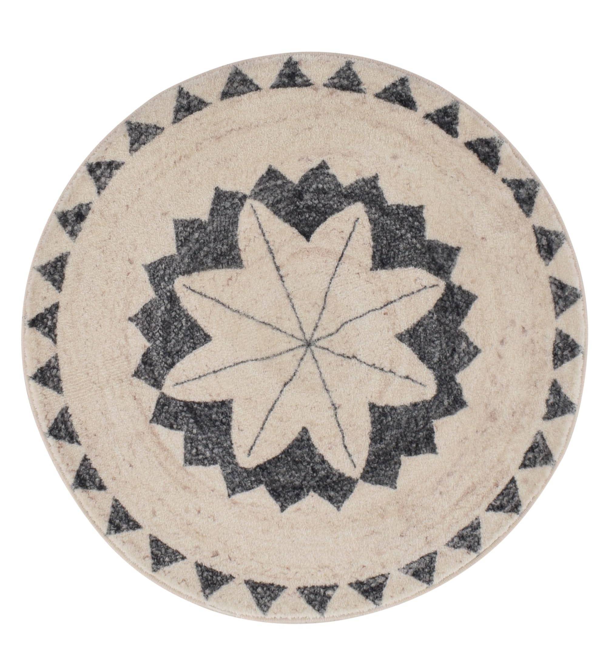 DECASATEXTIL Alfombra Redonda de Pelo Corto Muy Suave - Diseño Moderno - Salon, Dormitorio, habitacion- Fácil de Limpiar - Compatible con Robots Aspiradores -Diferentes Diseños - C-05 90cm Redondo